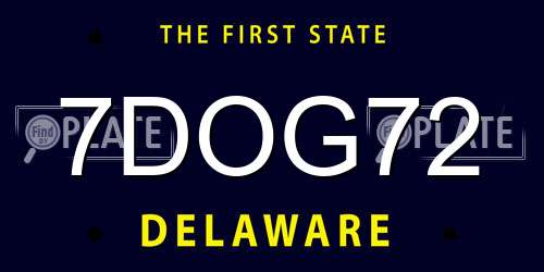 7DOG72 Delaware License Plate