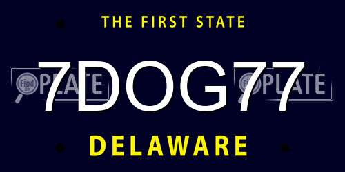 7DOG77 Delaware License Plate
