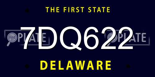 7DQ622 Delaware License Plate