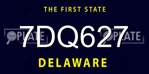 7DQ627 Delaware License Plate