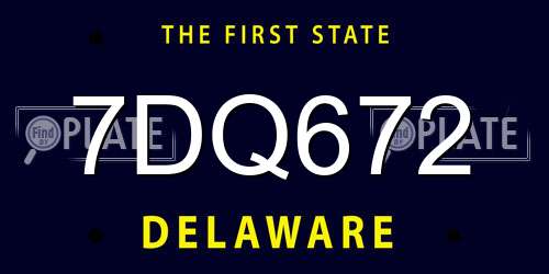 7DQ672 Delaware License Plate