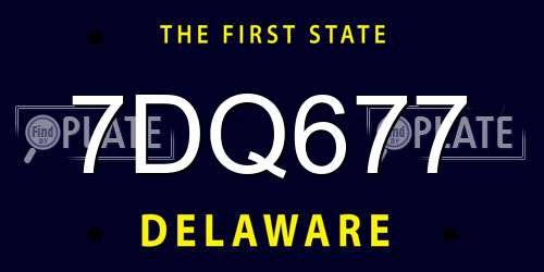 7DQ677 Delaware License Plate