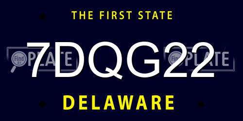 7DQG22 Delaware License Plate