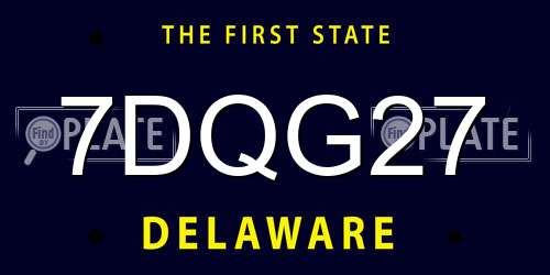 7DQG27 Delaware License Plate