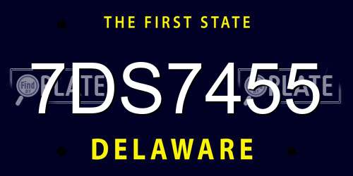 7DS7455 Delaware License Plate