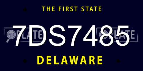 7DS7485 Delaware License Plate