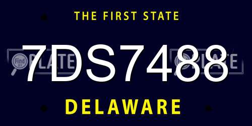 7DS7488 Delaware License Plate