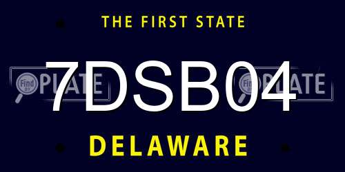 7DSB04 Delaware License Plate