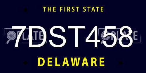 7DST458 Delaware License Plate
