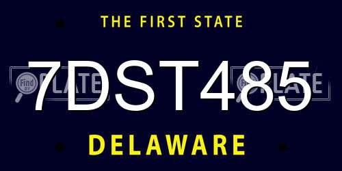 7DST485 Delaware License Plate