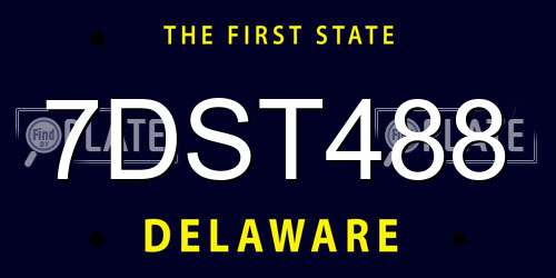 7DST488 Delaware License Plate