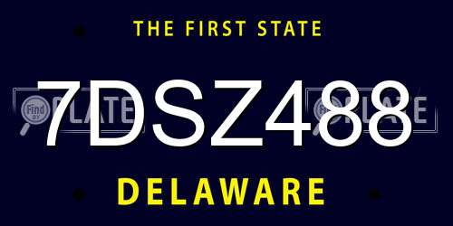 7DSZ488 Delaware License Plate