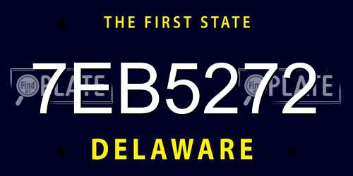7EB5272 Delaware License Plate