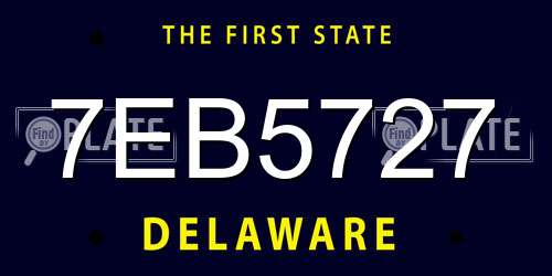 7EB5727 Delaware License Plate
