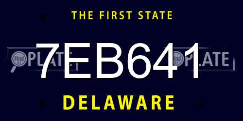 7EB641 Delaware License Plate