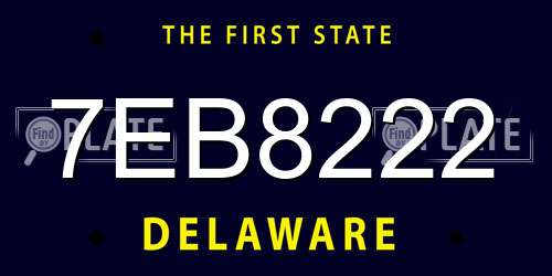 7EB8222 Delaware License Plate