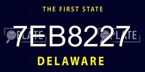 7EB8227 Delaware License Plate