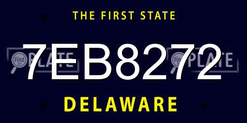 7EB8272 Delaware License Plate