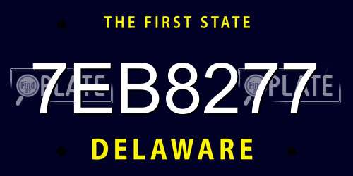 7EB8277 Delaware License Plate