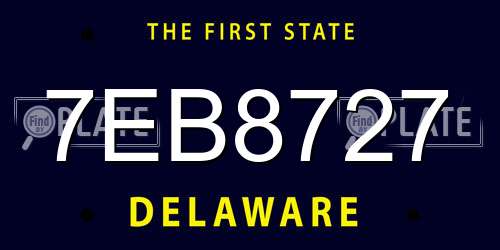 7EB8727 Delaware License Plate