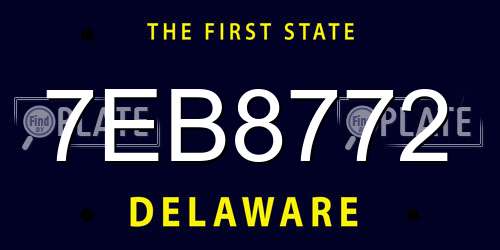 7EB8772 Delaware License Plate