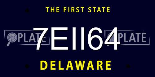 7EII64 Delaware License Plate