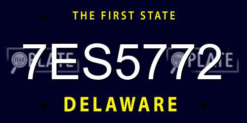 7ES5772 Delaware License Plate
