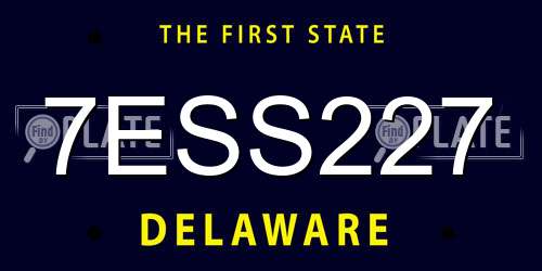 7ESS227 Delaware License Plate
