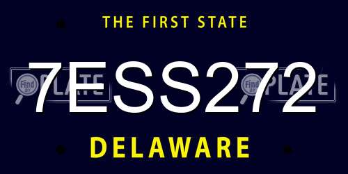 7ESS272 Delaware License Plate