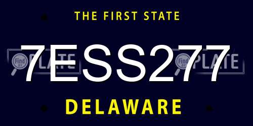 7ESS277 Delaware License Plate