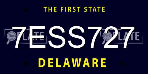 7ESS727 Delaware License Plate