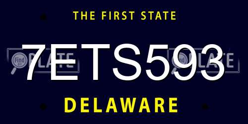 7ETS593 Delaware License Plate