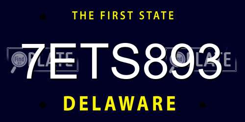 7ETS893 Delaware License Plate