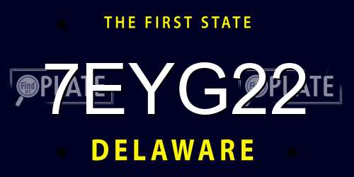 7EYG22 Delaware License Plate