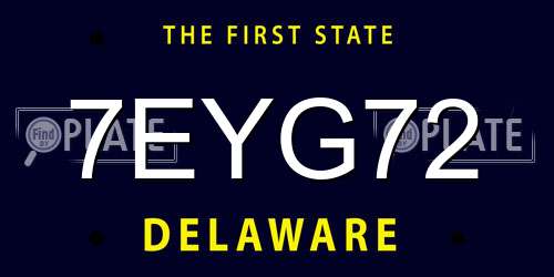7EYG72 Delaware License Plate