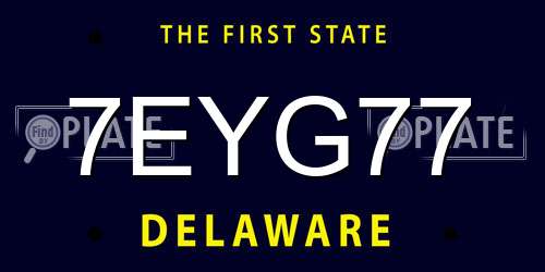7EYG77 Delaware License Plate