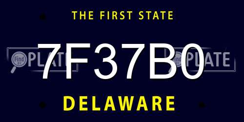 7F37B0 Delaware License Plate