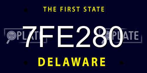 7FE280 Delaware License Plate