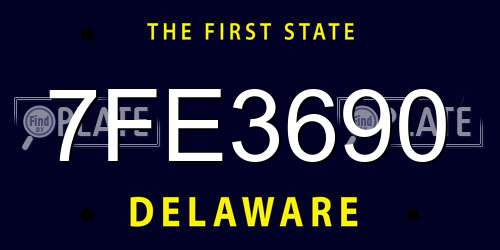 7FE3690 Delaware License Plate