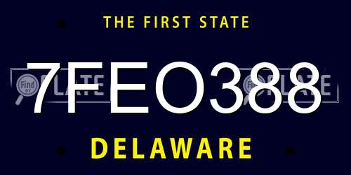 7FEO388 Delaware License Plate