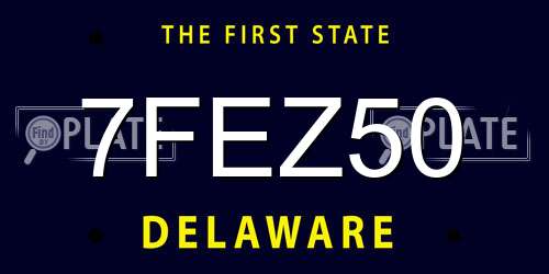 7FEZ50 Delaware License Plate
