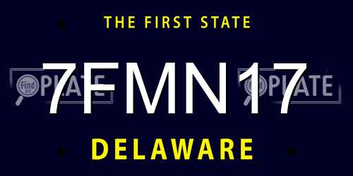 7FMN17 Delaware License Plate