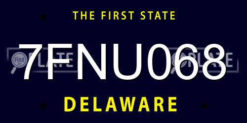 7FNU068 Delaware License Plate