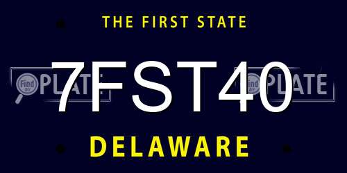 7FST40 Delaware License Plate
