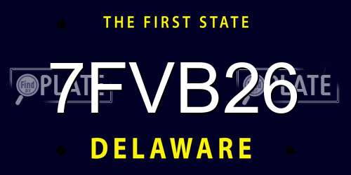7FVB26 Delaware License Plate