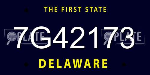 7G42173 Delaware License Plate