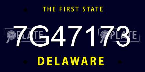 7G47173 Delaware License Plate