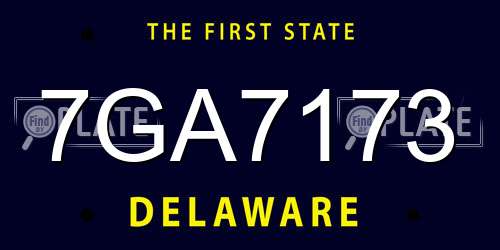 7GA7173 Delaware License Plate