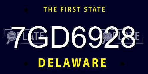 7GD6928 Delaware License Plate