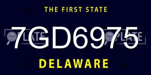 7GD6975 Delaware License Plate